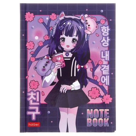Notebook, A6, 48 sheets, in a cage, "ANime," Anime ", a solid cover, glossy lamination, an offset block 60g/m2