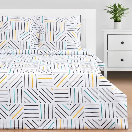 Bed linen "Ethel: Techno", 2 sp., 175x215 cm., 200x220 cm., 70x70 cm. - 2 pcs., 100% cotton, calico, 125 g/m2-2