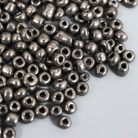 Round beads 6/0 "Dark Silver" 20 g