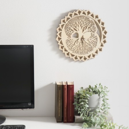 Panel Interior tree "Mandala and Tree of Life" Cream-white 30x5.5x30 cm
