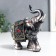 Polystone souvenir "Silver Elephant in Popon with patterns and rhinestones" MIX 15x14x7 cm