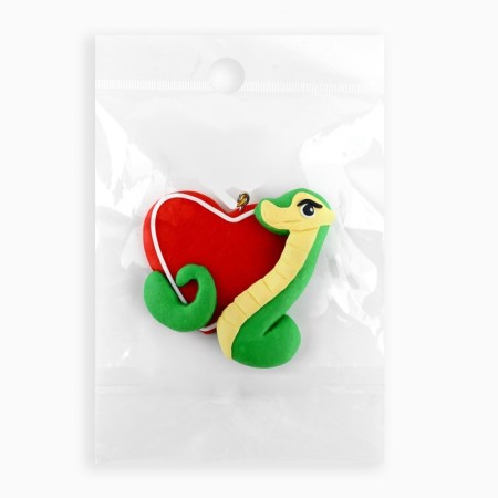 Suspension on the Christmas tree "Snake", 6.5 x 5.9 cm-4