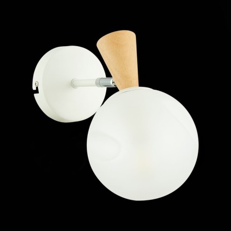 Wall lamp EVOLUCE. Sle220701-01. Catania. 1x40 W, E14, 13x21 cm, white color, light wood-3