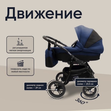 Stroller 2 in 1 Sweet Baby Mimmi, Blue Color-5