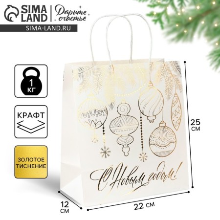 Package New Year's Craft “Happy New Year”, 22 x 25 x 12 cm, New Year