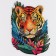 Puzzles wooden curly "Tiger", 174 elements