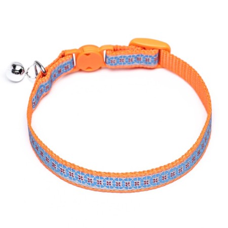 A collar with a decorative reflective strip, imitation of nylon, 30 x 1 cm, orange-1