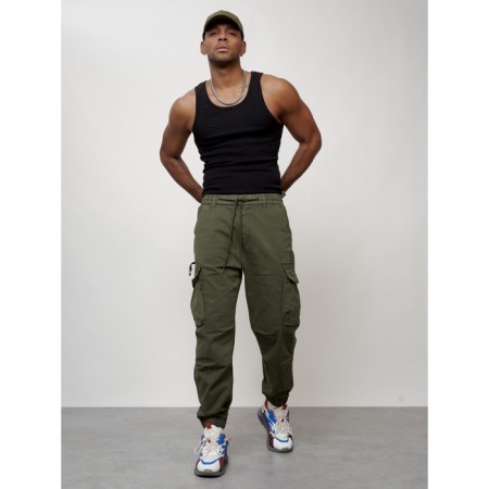 Cargo jeans men, size 44, khaki color-8