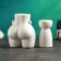 Set of candlesticks "Marta and Lund" White gloss, 2pcs/4x8cm/10x8cm