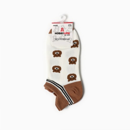 Women's socks "bears", milk color, size 36-40-2