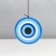 Wind music metal, plastic, tree "Eyes" from the evil eye 4 pipe h = 47 cm, blue