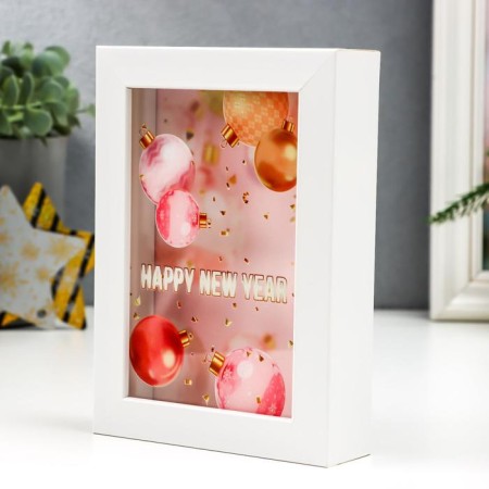 Interior plastic Pigger "New Year's balls - Happy New Year" 17x12x3.8 cm-1