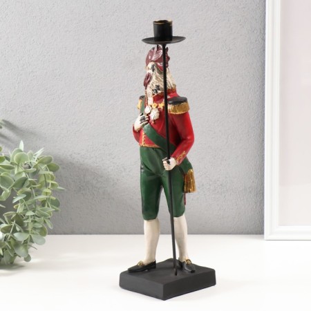 Polystone candlestick "English cartoons-pertress of Corporal" 11x11x35 cm-2