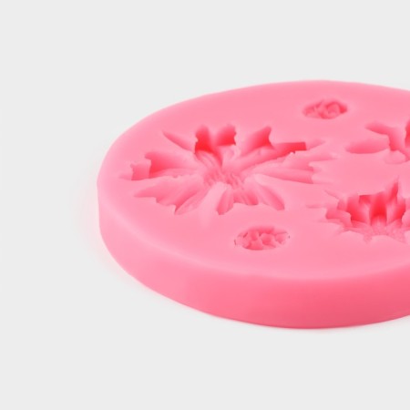 Mold "Flower Assortment", silicone, 10.5 × 10.5 × 1 cm, color mix-3