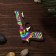 Wooden souvenir "Rezin -shot, rainbow lines" + 4 elastic bands