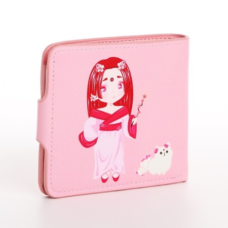 Wallet on the button, pink color-1