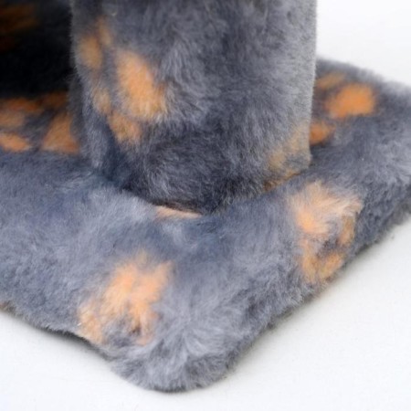 Claw "slide" mini-version, 29 x 14 x 14 cm, carpet, gray with paws-5