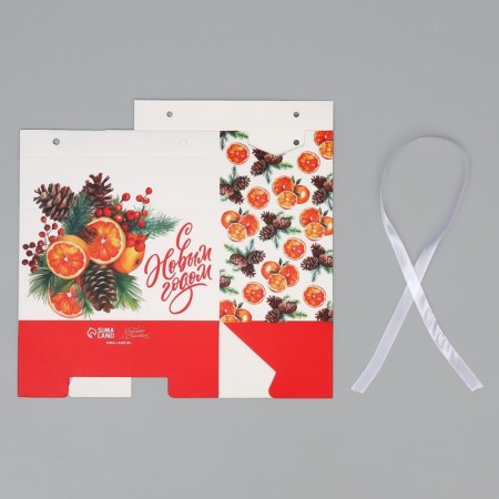 Box for sweets “Happy New Year!”, Oranges, 10 x 18 x 14 cm, New Year-8