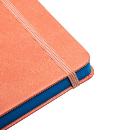 Leduced Diary A5, 140l, Cage, leatherette, elastic band, turquoise slice, peach-4