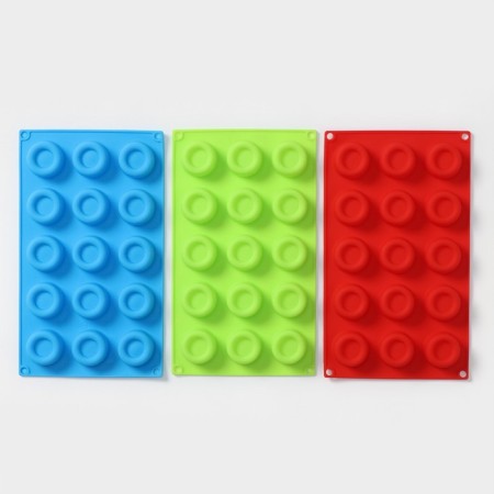 Baking uniform "Lolly. Krug", silicone, 30 × 17 × 2.5 cm, 15 cells, color mix-5