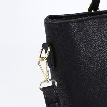 Soper bag with zipper, black color-4