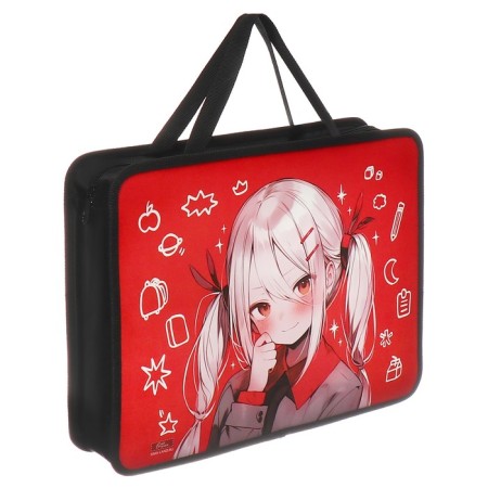 Folder with A4 handles, 330 x 260 x 75 mm, plastic, pens, Calligrata "Anime Girl"-1