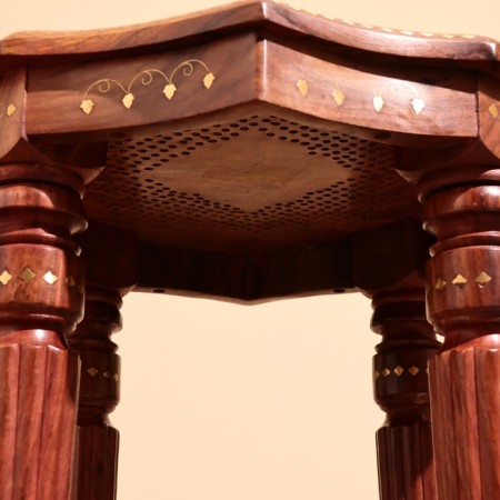 Coffee table 45x45x40 cm, tree shisham-4