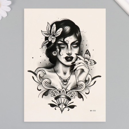 Tattoo on the body color "empty soul" 26.1x14.6 cm-1