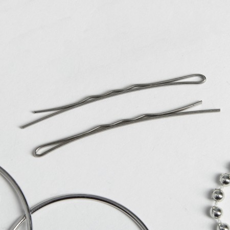 Hair clip "Wave" 5.6 cm, chrome (set 20 pcs)