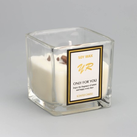 Aromatic candle in a glass "Soy Wax", champagne-1