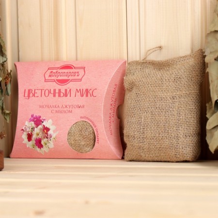 Jet washcloth with soap "Flower mix" 110 g
