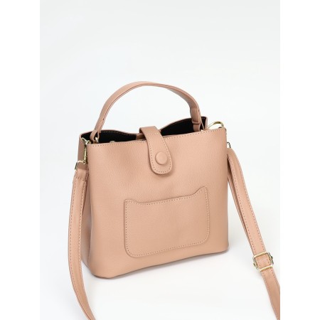 Bag Female Tout with zipper, beige color-4