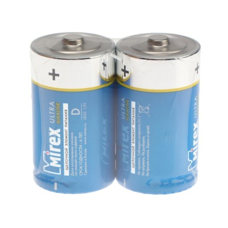 Battery alkalin Mirex, D, LR20-2S, 1.5V, spike, 2 pcs.-1