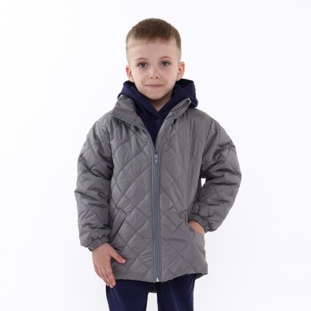 Children's jacket is quilted, gray color, height 104 cm-1