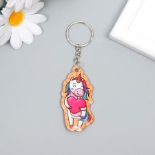 Брелок ПВХ "Единорожка с сердцем" мягкий 5,9х3 см