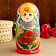 Matryoshka "Khokhloma", red dress, 10 puppet, 26 cm