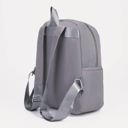 A backpack with a zipper, an outer pocket, 2 lateral pockets, a wallet, color gray color-3
