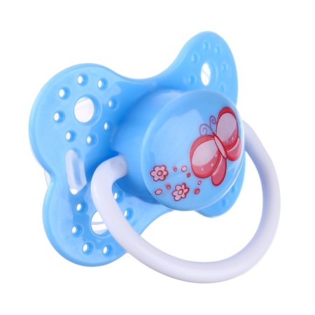 Nipple - orthodontic dummy, silicone, “butterfly”, with a cap, +0 sins., Blue color-3