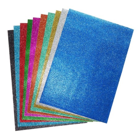 A4 -colored paper 10 sheets 10 colors self -adhesive sparkles, density 70g/m3, 11MKR