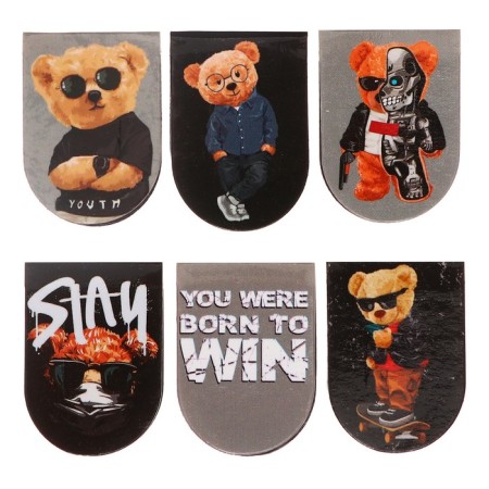 Magnetic bookmarks 6 pieces "Bear"