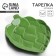 Ceramic plate "Artichoki", green, 20 x 17 cm, green color