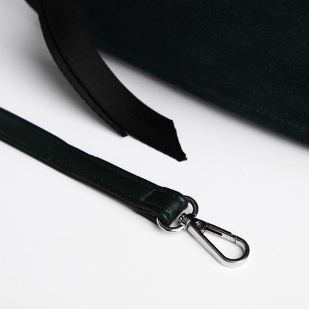 Women's bag, 23*9*18, 2 lightning department, 2 n/pocket, belt long, suede, green-5