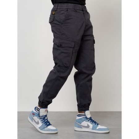 Cargo jeans men, size 48, dark gray color-10