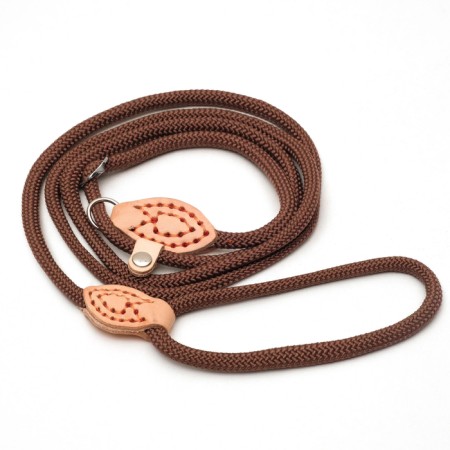 Ling-leather 150 cm x 6 mm, polyester and genuine leather, brown-3