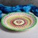Plate plate of Rishtan ceramics "Patterns", green, flat, 27 cm