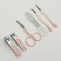 Manicure set, 6 items, in case, beige/peach color