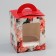 Box for 1 cupcake, "flowers", 9.2 x 9.2 x 11.1 cm, confectionery packaging