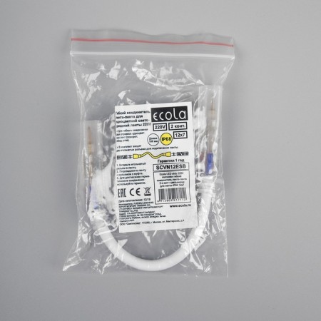 Ecola connecting connector for 12 × 7 mm LED tape, flexible, 2-pin-2