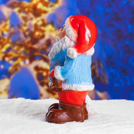 New Year's figure "Santa Claus with a Christmas tree" with sparkles 37cm-1