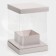 Gift box for flowers with a vase and PVC windows folding, packaging, "gray", 16 x 23 x 16 cm